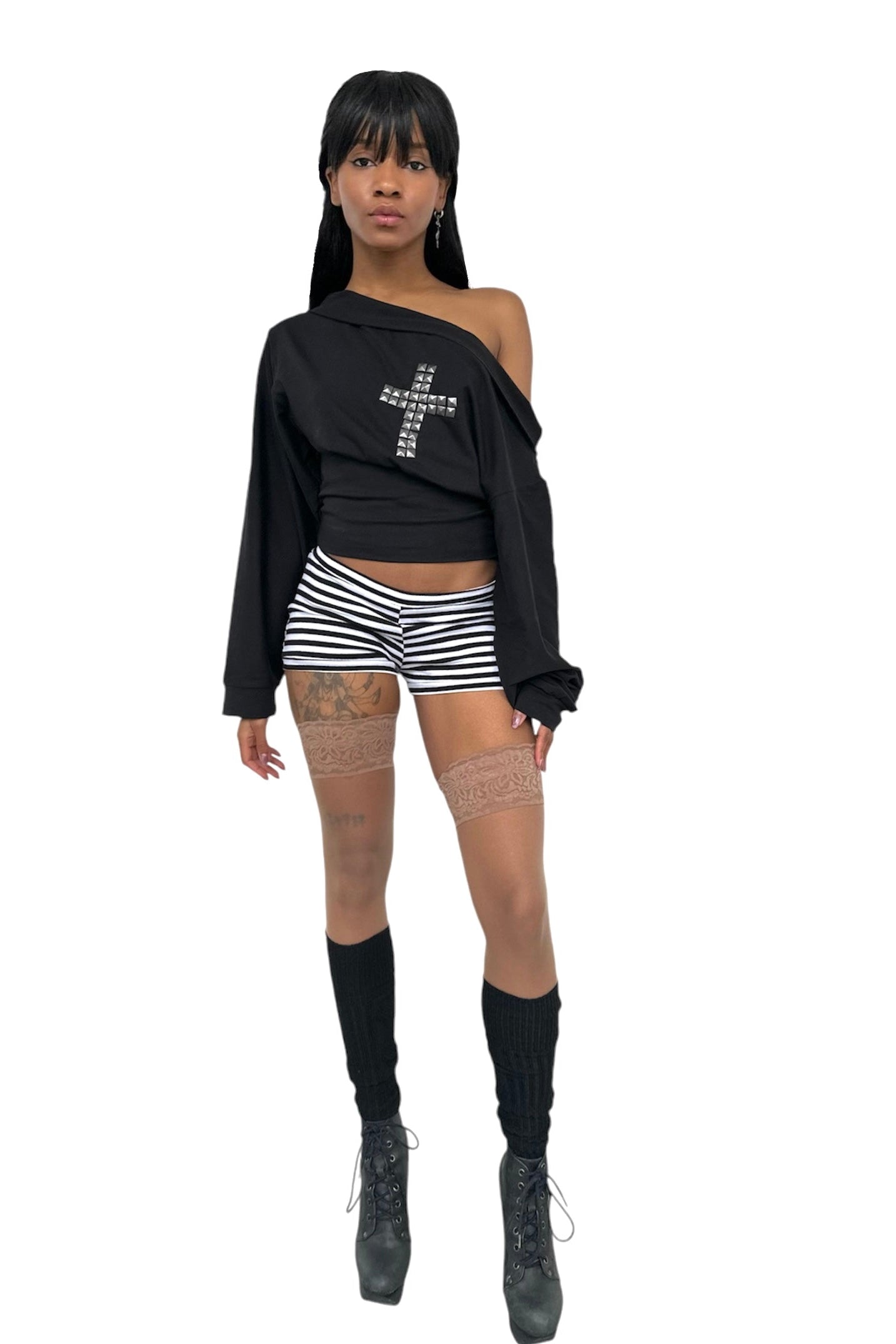 Metallic Cross Top